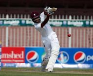 SHARJAH, UNITED ARAB EMIRATES - OCTOBER 31: Roston Chase of West Indies bats on day two of the third test between Pakistan and West Indies at Sharjah Cricket Stadium on October 31, 2016 in Sharjah, United Arab Emirates.  (Photo by Chris Whiteoak/Getty Images)